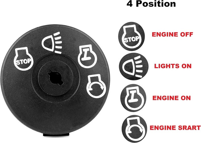 Annolai GY20074 175566 Ignition Switch with Key 4-Position 7-Terminals for Husqvarna Craftsman Dixon Cub Cadet 532175566 John Dee-re L105 L100 L110 E100 D100 LA100 Lawn Mower (532175566-7 Terminals) - Image 2